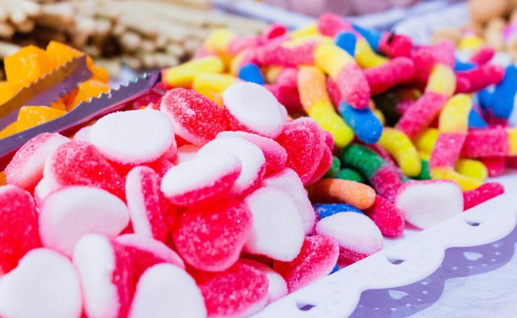 A pile of colorful gummies depicting some of the best freeze dried candy.